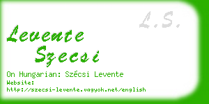 levente szecsi business card